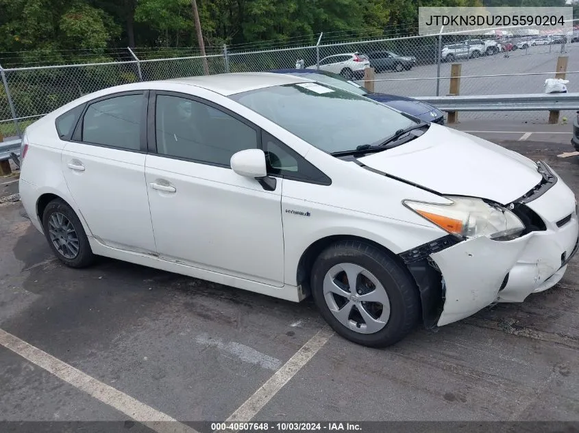 2013 Toyota Prius Two VIN: JTDKN3DU2D5590204 Lot: 40507648