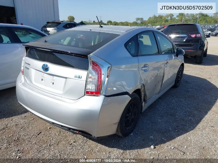 2013 Toyota Prius Two VIN: JTDKN3DU5D5702509 Lot: 40509777