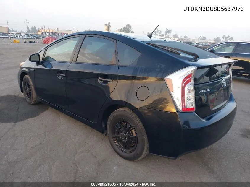 2013 Toyota Prius Two VIN: JTDKN3DU8D5687973 Lot: 40521605