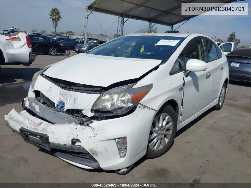 2013 Toyota Prius Plug-In VIN: JTDKN3DP9D3040701 Lot: 40524469