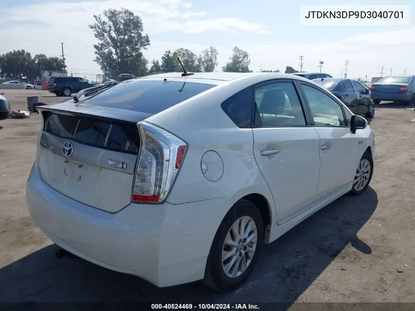 2013 Toyota Prius Plug-In VIN: JTDKN3DP9D3040701 Lot: 40524469