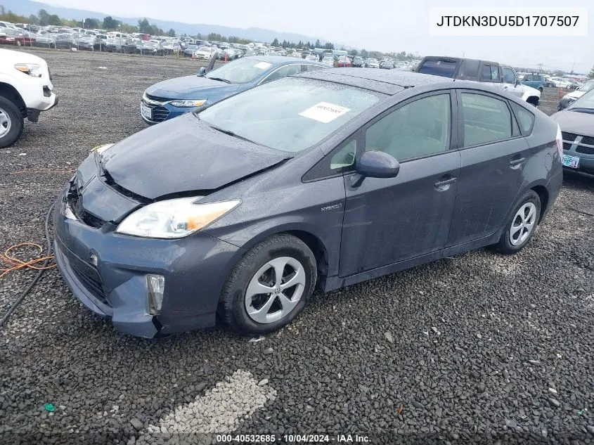 2013 Toyota Prius Four VIN: JTDKN3DU5D1707507 Lot: 40532685