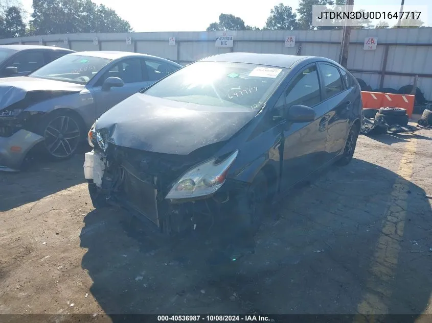 2013 Toyota Prius VIN: JTDKN3DU0D1647717 Lot: 40536987