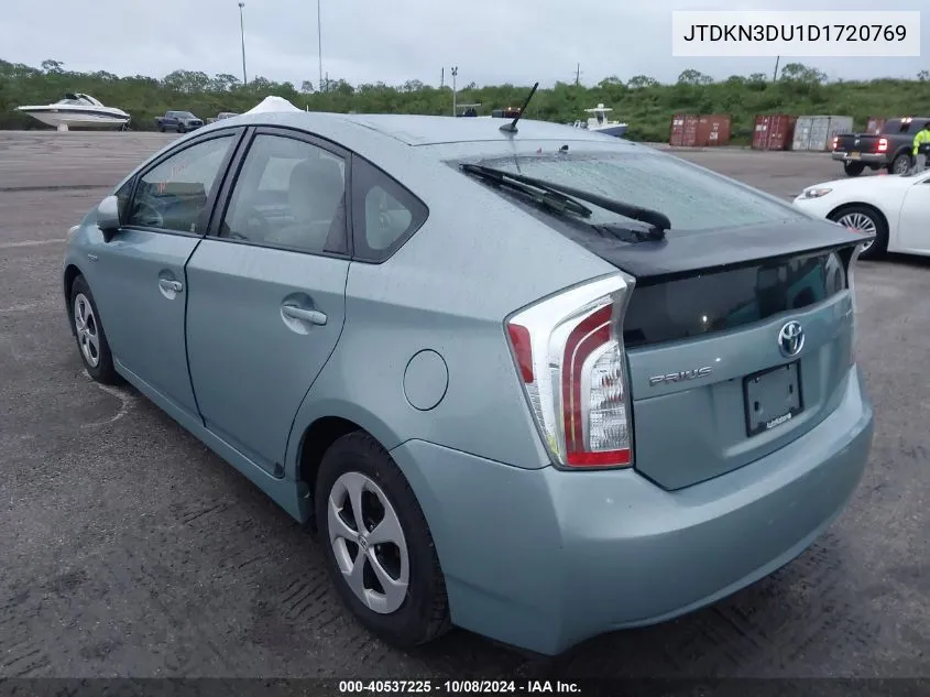 2013 Toyota Prius VIN: JTDKN3DU1D1720769 Lot: 40537225