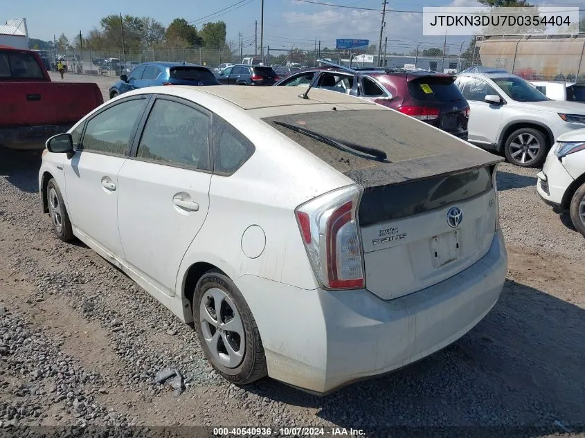 2013 Toyota Prius Two VIN: JTDKN3DU7D0354404 Lot: 40540936