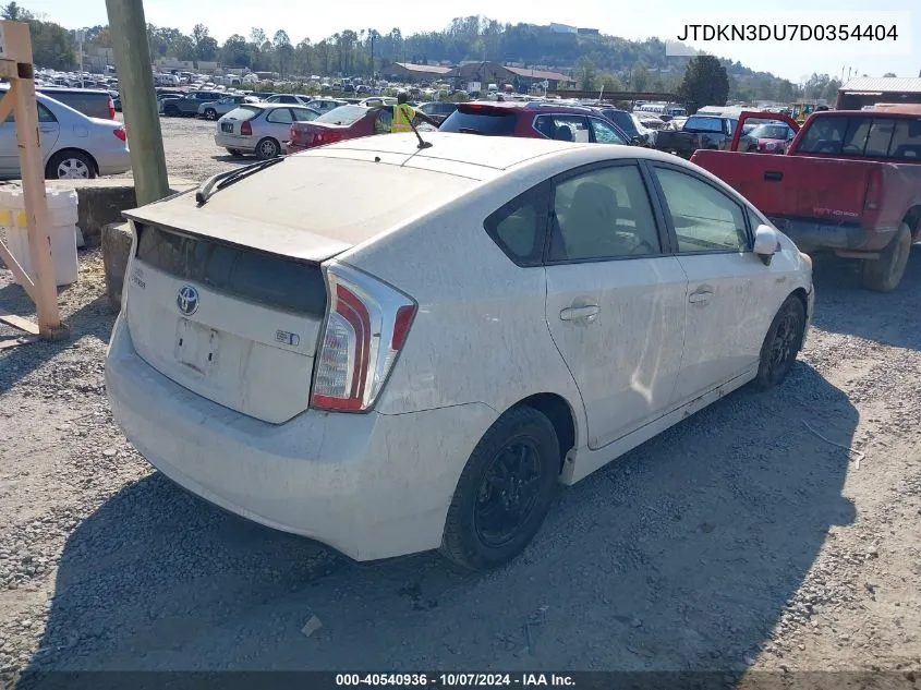 2013 Toyota Prius Two VIN: JTDKN3DU7D0354404 Lot: 40540936