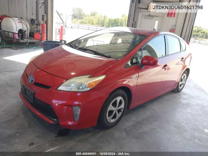 2013 Toyota Prius Three VIN: JTDKN3DU6D1621798 Lot: 40546001