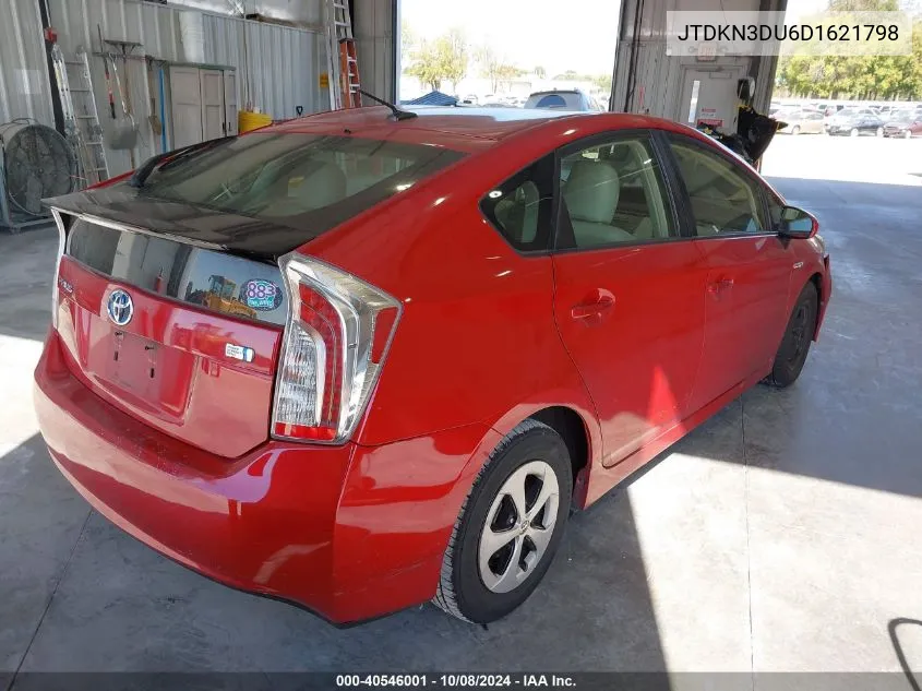 2013 Toyota Prius Three VIN: JTDKN3DU6D1621798 Lot: 40546001