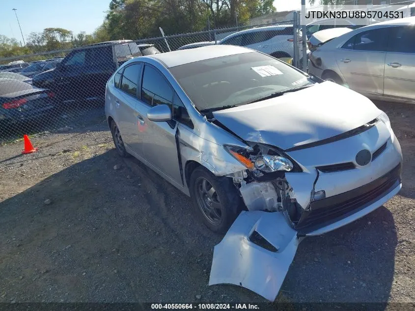 2013 Toyota Prius Two VIN: JTDKN3DU8D5704531 Lot: 40550664