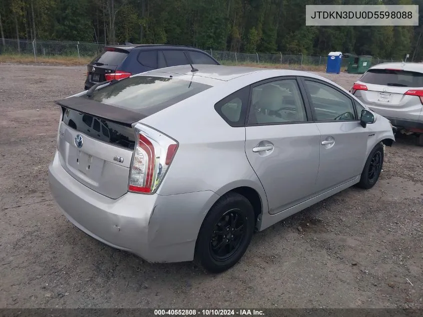 2013 Toyota Prius Two VIN: JTDKN3DU0D5598088 Lot: 40552808