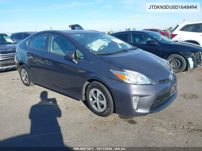 2013 Toyota Prius Two VIN: JTDKN3DU0D1648494 Lot: 40573871