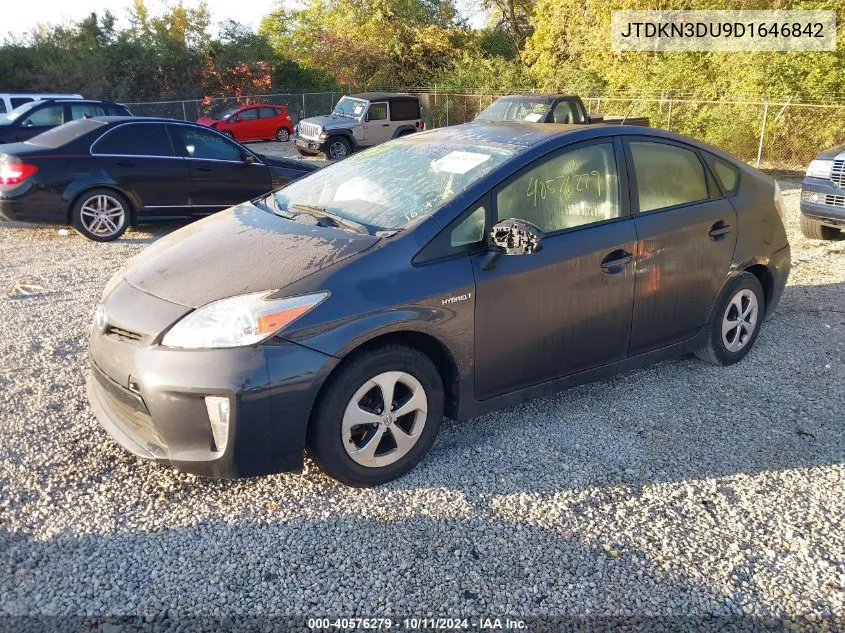 2013 Toyota Prius Two VIN: JTDKN3DU9D1646842 Lot: 40576279