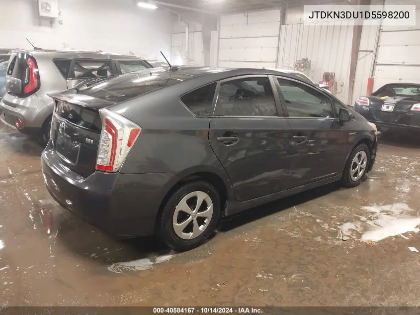 2013 Toyota Prius Three VIN: JTDKN3DU1D5598200 Lot: 40584167