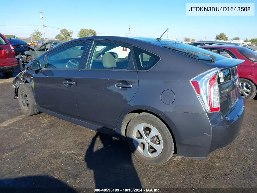 2013 Toyota Prius Two VIN: JTDKN3DU4D1643508 Lot: 40595109