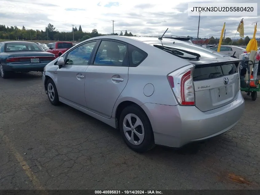 2013 Toyota Prius Two VIN: JTDKN3DU2D5580420 Lot: 40595831