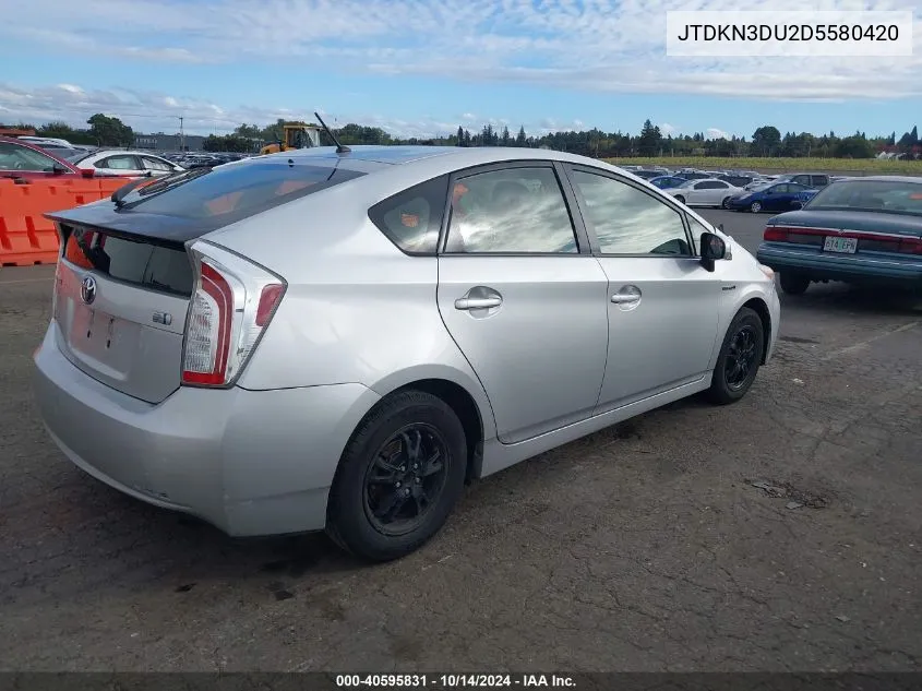 2013 Toyota Prius Two VIN: JTDKN3DU2D5580420 Lot: 40595831