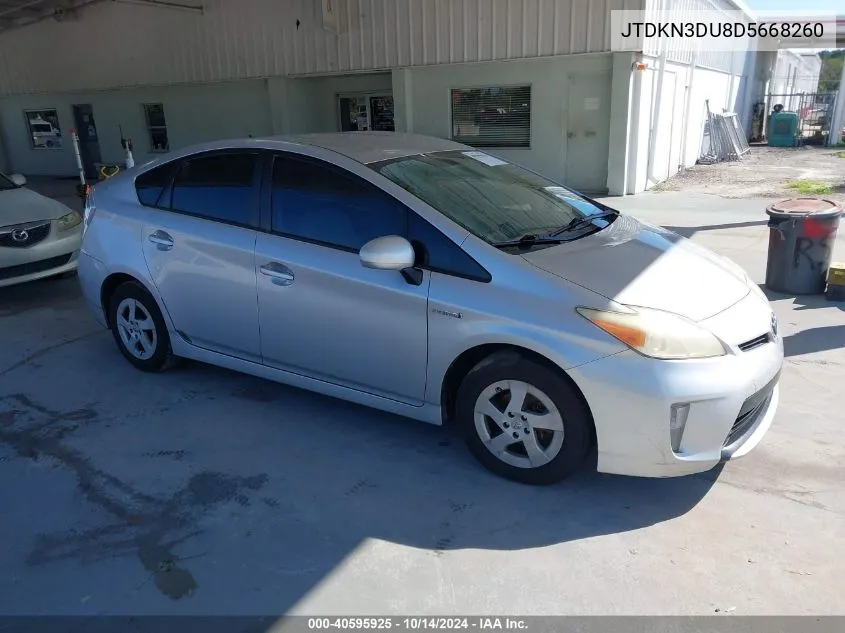 2013 Toyota Prius VIN: JTDKN3DU8D5668260 Lot: 40595925