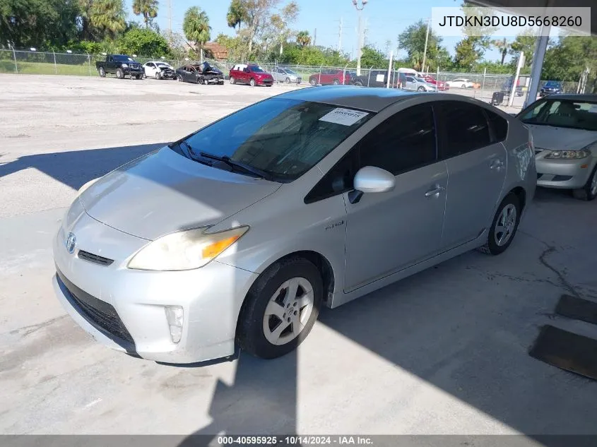 2013 Toyota Prius VIN: JTDKN3DU8D5668260 Lot: 40595925