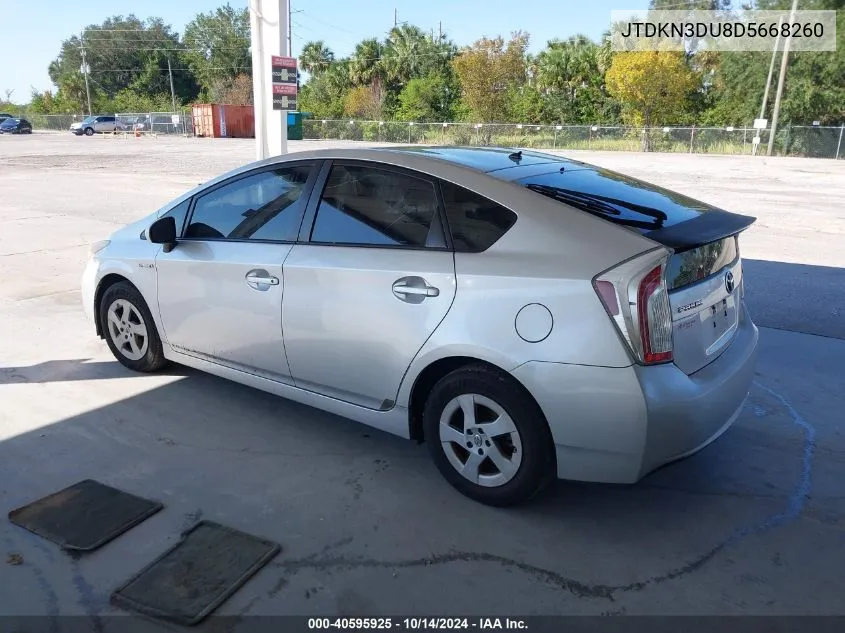 2013 Toyota Prius VIN: JTDKN3DU8D5668260 Lot: 40595925