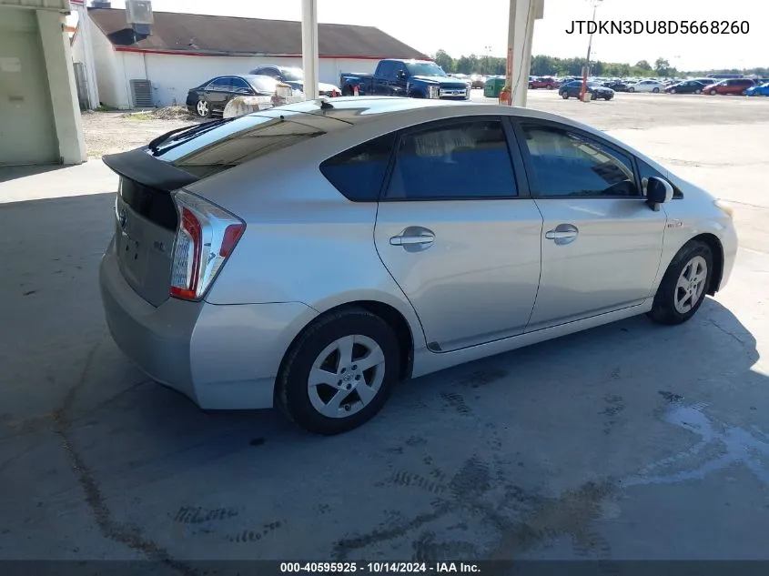 2013 Toyota Prius VIN: JTDKN3DU8D5668260 Lot: 40595925