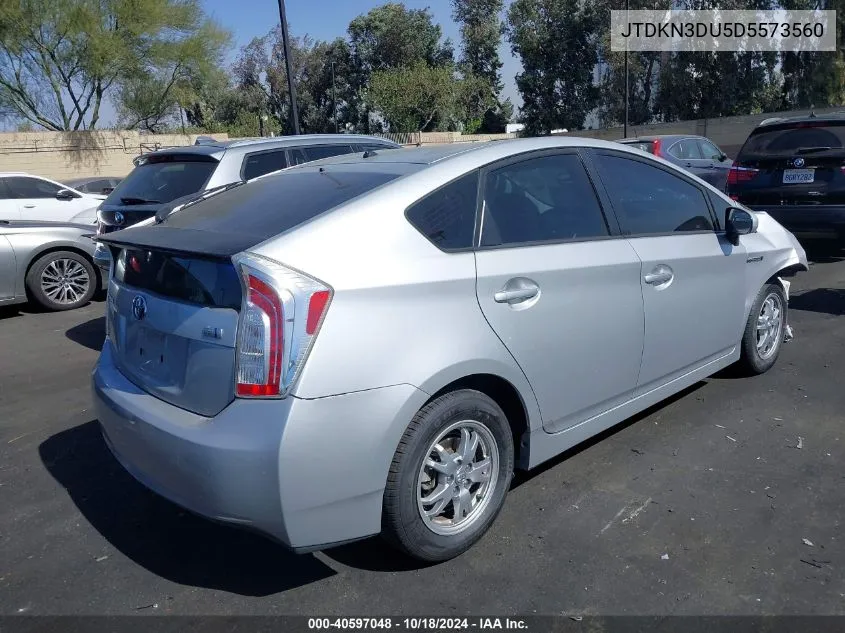 2013 Toyota Prius Two VIN: JTDKN3DU5D5573560 Lot: 40597048