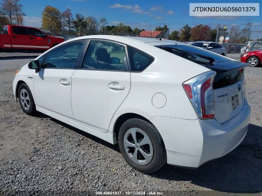 2013 Toyota Prius Two VIN: JTDKN3DU6D5601379 Lot: 40601617