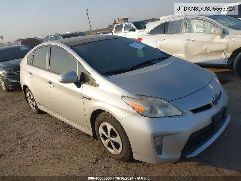 2013 Toyota Prius Three VIN: JTDKN3DU3D5563724 Lot: 40606955