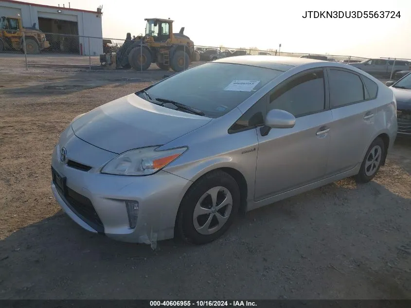 2013 Toyota Prius Three VIN: JTDKN3DU3D5563724 Lot: 40606955