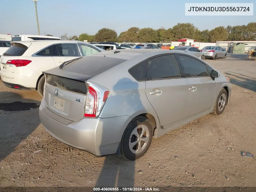 2013 Toyota Prius Three VIN: JTDKN3DU3D5563724 Lot: 40606955