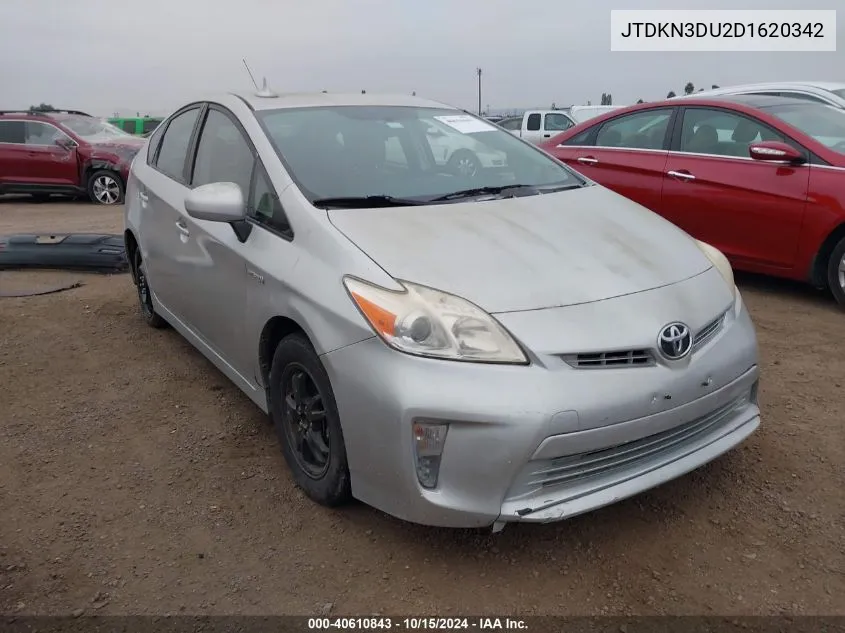 2013 Toyota Prius Two VIN: JTDKN3DU2D1620342 Lot: 40610843