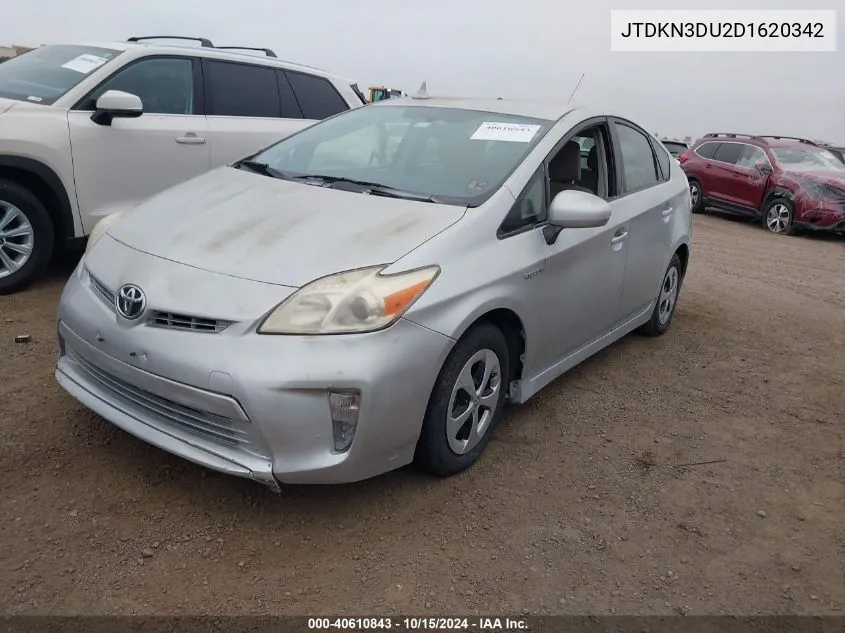 2013 Toyota Prius Two VIN: JTDKN3DU2D1620342 Lot: 40610843