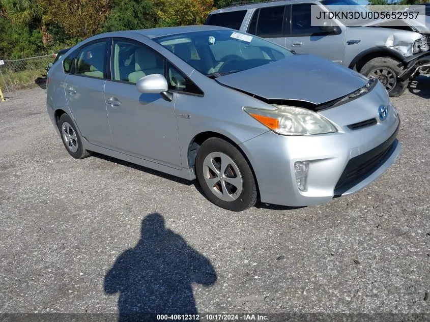 2013 Toyota Prius Three VIN: JTDKN3DU0D5652957 Lot: 40612312