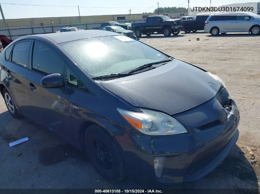 2013 Toyota Prius Four VIN: JTDKN3DU3D1674099 Lot: 40613105