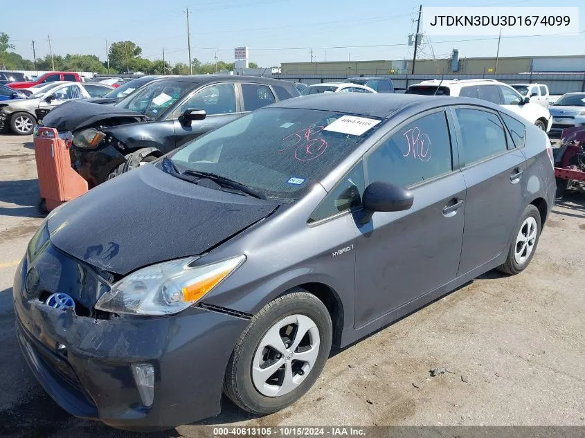 2013 Toyota Prius Four VIN: JTDKN3DU3D1674099 Lot: 40613105