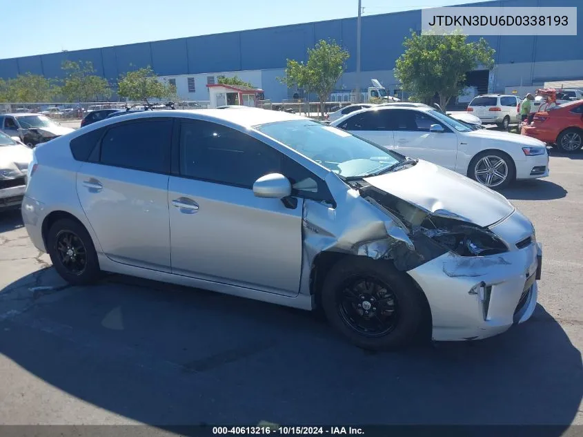 2013 Toyota Prius Two VIN: JTDKN3DU6D0338193 Lot: 40613216