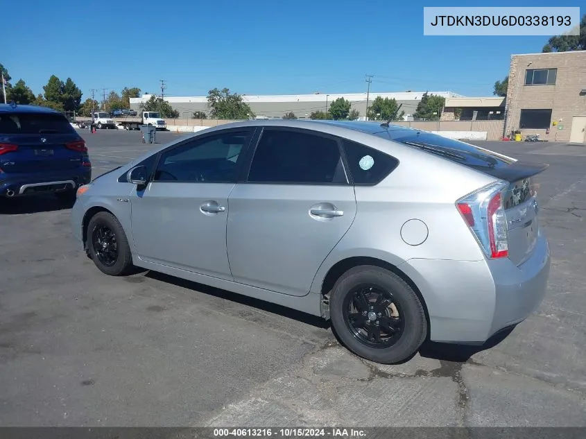 2013 Toyota Prius Two VIN: JTDKN3DU6D0338193 Lot: 40613216