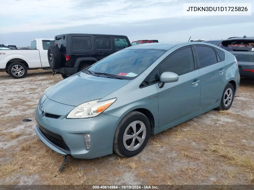 2013 Toyota Prius VIN: JTDKN3DU1D1725826 Lot: 40614964