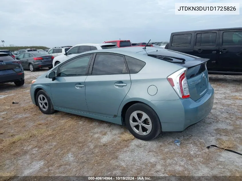 2013 Toyota Prius VIN: JTDKN3DU1D1725826 Lot: 40614964