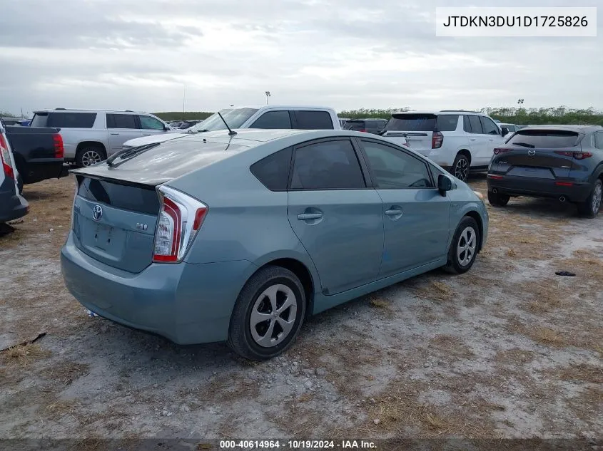 2013 Toyota Prius VIN: JTDKN3DU1D1725826 Lot: 40614964