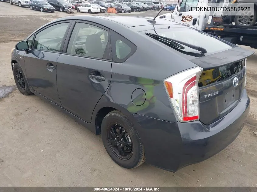 2013 Toyota Prius Three VIN: JTDKN3DU4D5582928 Lot: 40624024