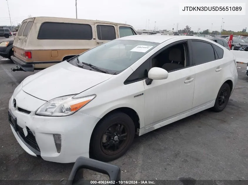 2013 Toyota Prius Two VIN: JTDKN3DU5D5651089 Lot: 40624452