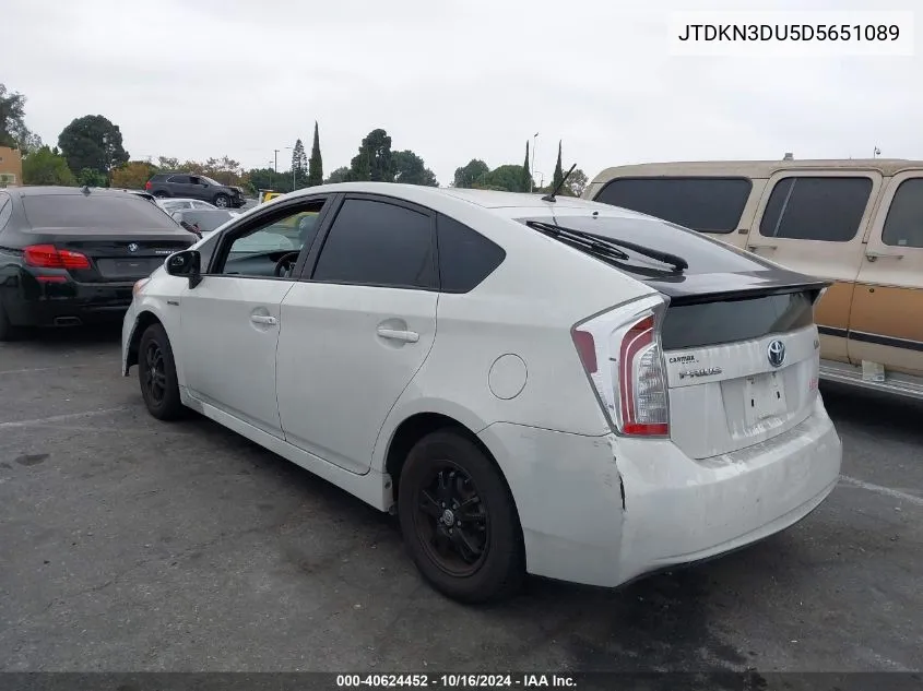 2013 Toyota Prius Two VIN: JTDKN3DU5D5651089 Lot: 40624452