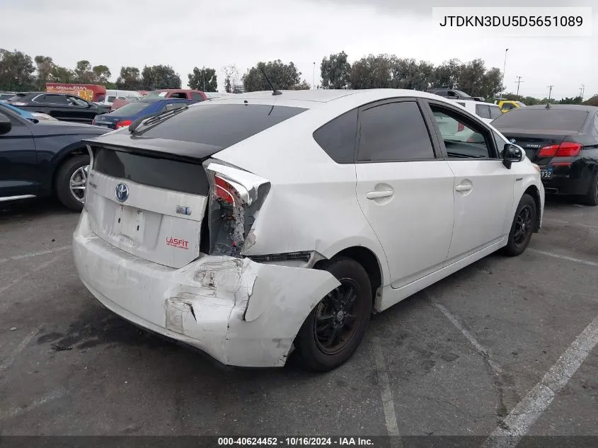 2013 Toyota Prius Two VIN: JTDKN3DU5D5651089 Lot: 40624452