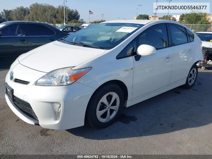 JTDKN3DU0D5546377 2013 Toyota Prius Two