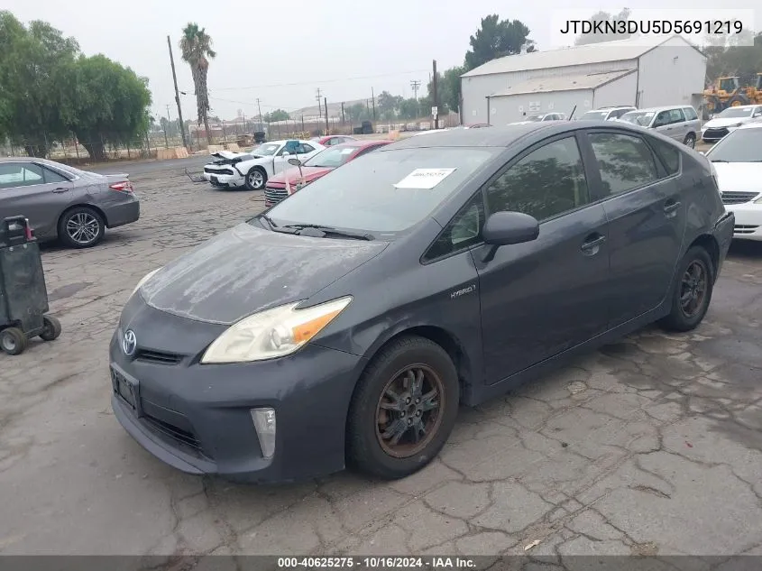 2013 Toyota Prius Three VIN: JTDKN3DU5D5691219 Lot: 40625275