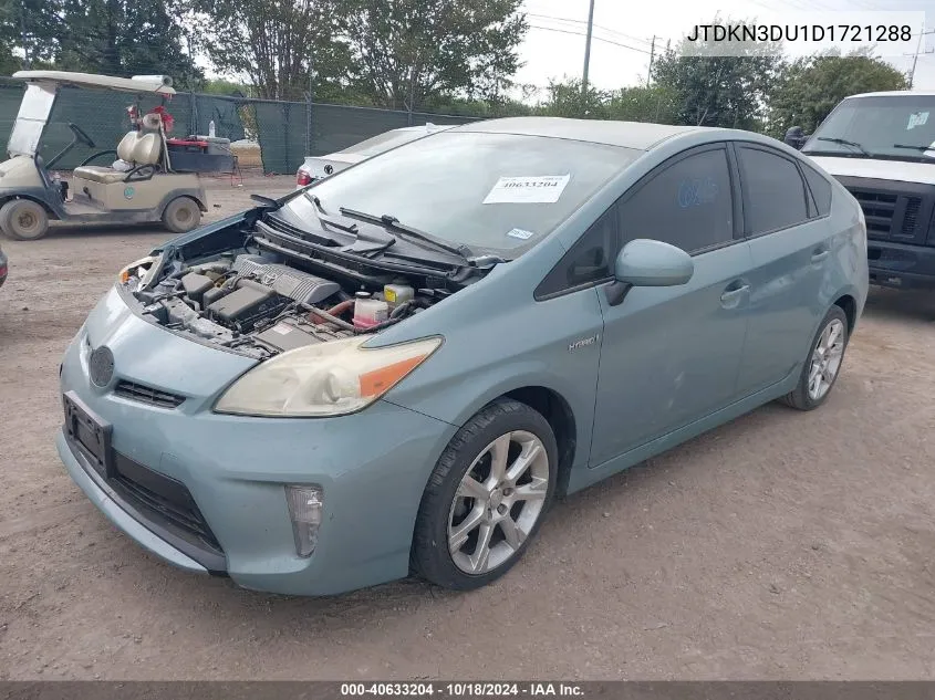 JTDKN3DU1D1721288 2013 Toyota Prius Two