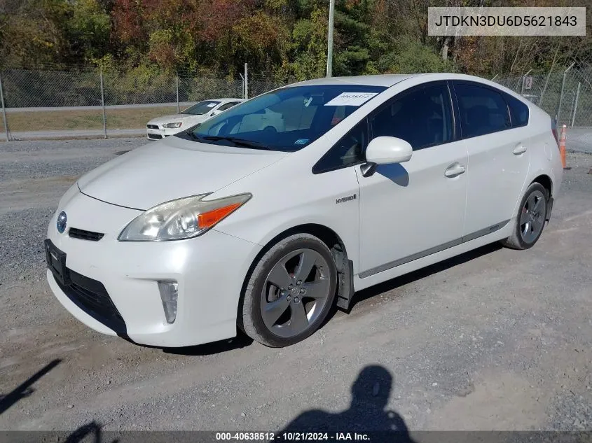 JTDKN3DU6D5621843 2013 Toyota Prius Three Se