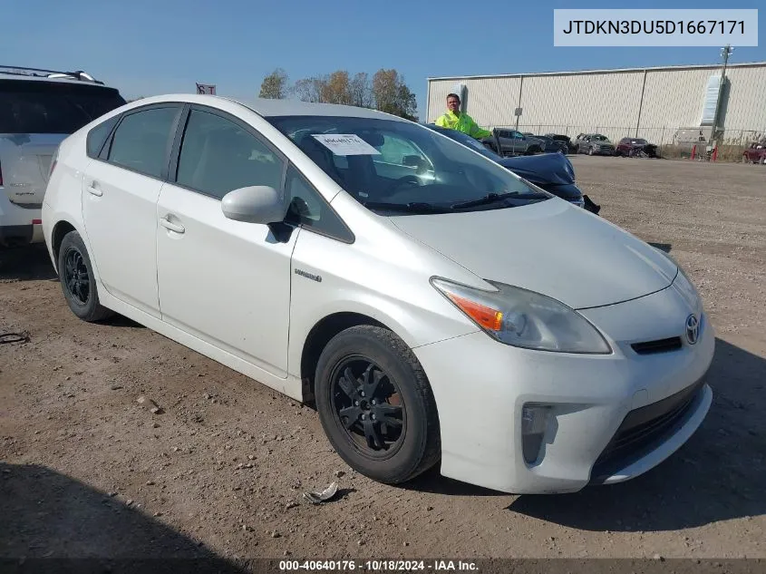 2013 Toyota Prius Four VIN: JTDKN3DU5D1667171 Lot: 40640176