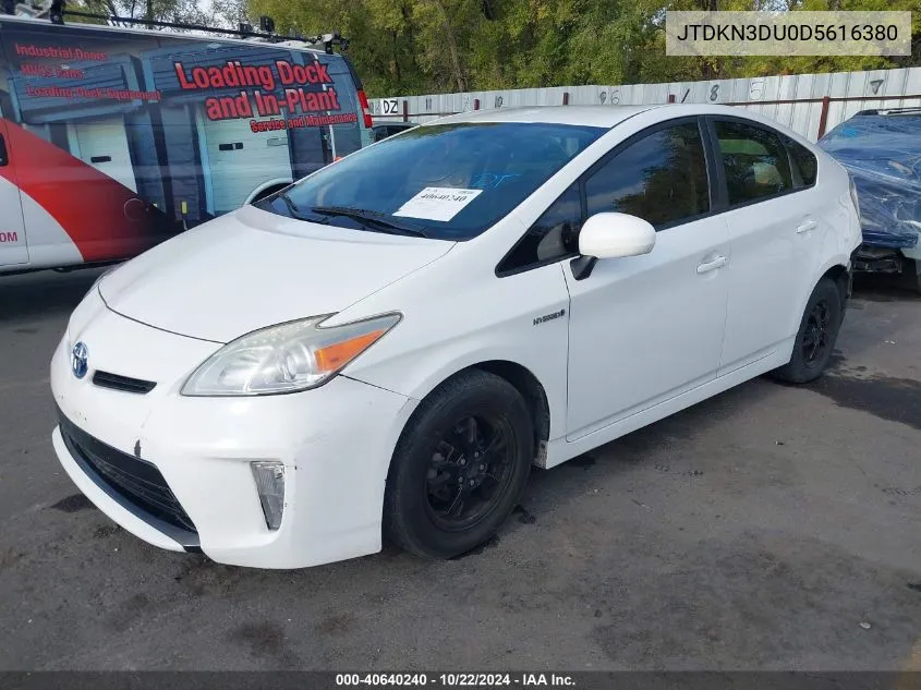 2013 Toyota Prius Two VIN: JTDKN3DU0D5616380 Lot: 40640240