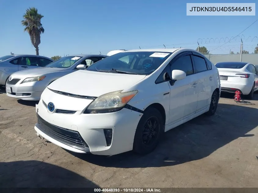 2013 Toyota Prius Two VIN: JTDKN3DU4D5546415 Lot: 40648393